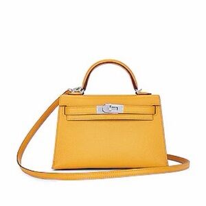 Mini Kelly 20 Sellier bag Jaune Ambre Courchevel Epsom Mysore leather  PREORDER